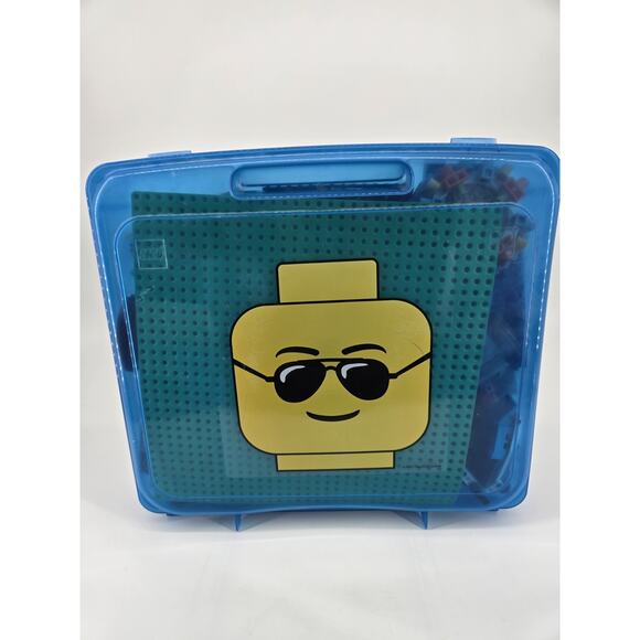 Blue Lego Project Case With Base Plate And Random Legos - Picture 7 of 7